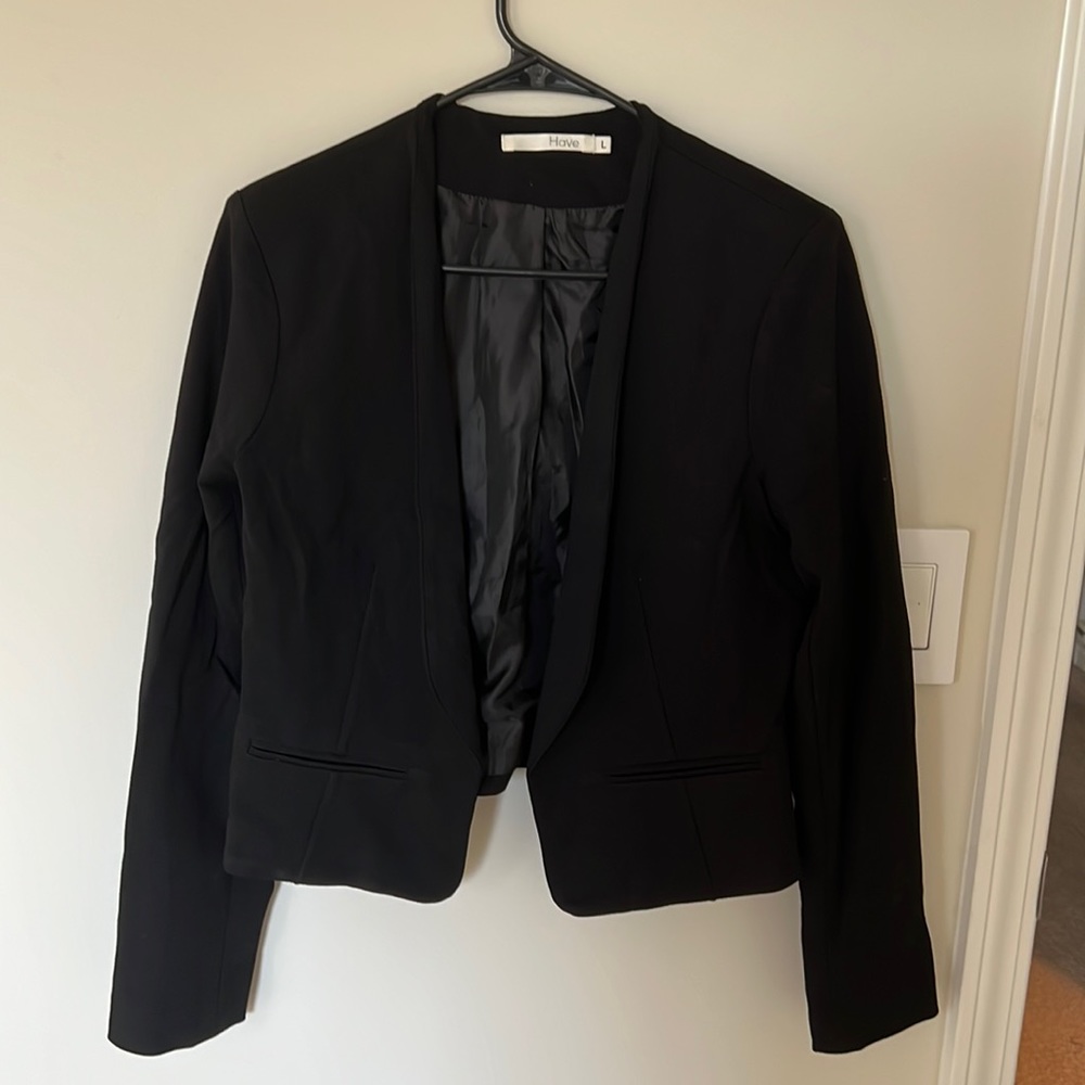 Black Blazer with Zip Sleeves